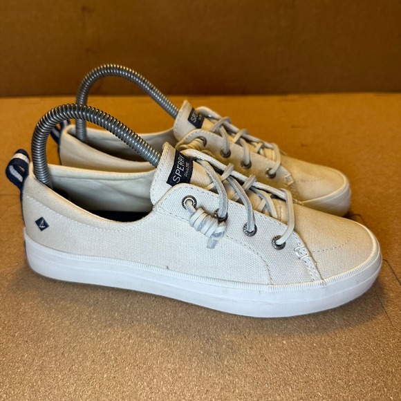 Sperry Shoes - Sperry Top-Sider Crest Vibe Womens 7W White Canvas Sneakers STS99250